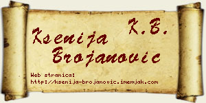 Ksenija Brojanović vizit kartica